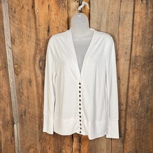 White Button-Up Cardigan